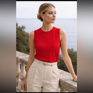 J Crew Factory Classic Sweater Shell White Crewneck Size L